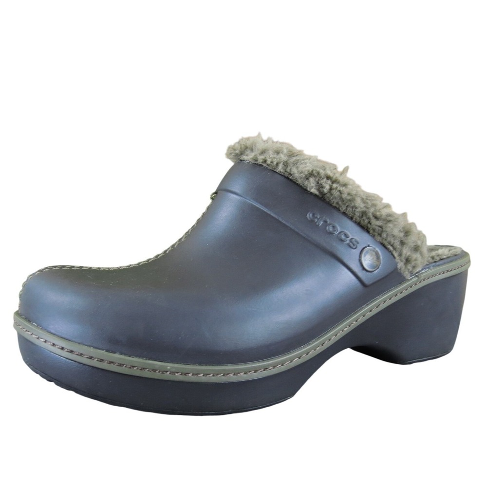 Crocs Women  Mule Brown Synthetic Sz 8 Medium Gently Used 2025‎